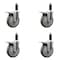 Service Caster 5'' SS Gray Poly Swivel 1-1/8'' Expanding Stem Caster Set Total Lock Brake, 4PK SCC-SSEXTTL20S514-PPUB-118-4 - alternate 1